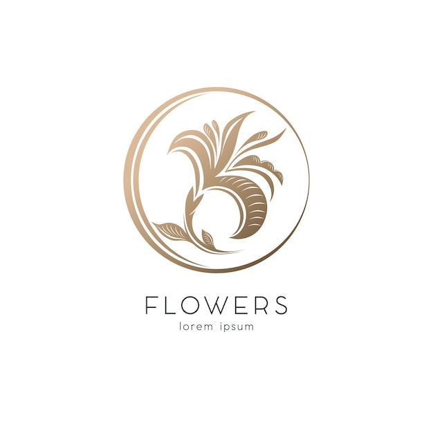 Elegant Floral Emblem with Graceful Leaf Design | Jiffy Designs