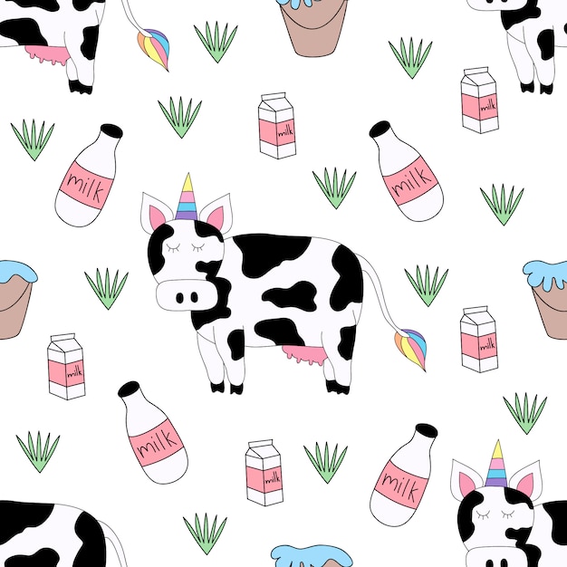 Whimsical Farmhouse Cow and Dairy Pattern | Jiffy Designs