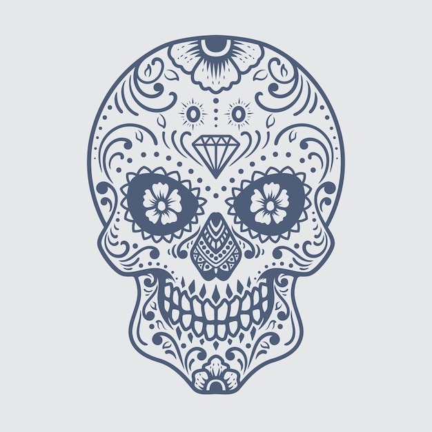 Intricate Floral Skull with Ornate Patterns and Shapes | Jiffy Designs