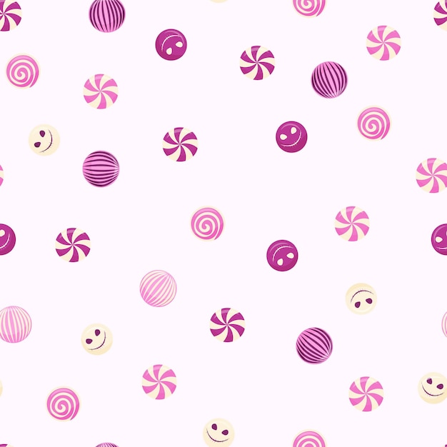 Whimsical Candy Swirl: A Playful Pattern of Lollipops and Spirals ...