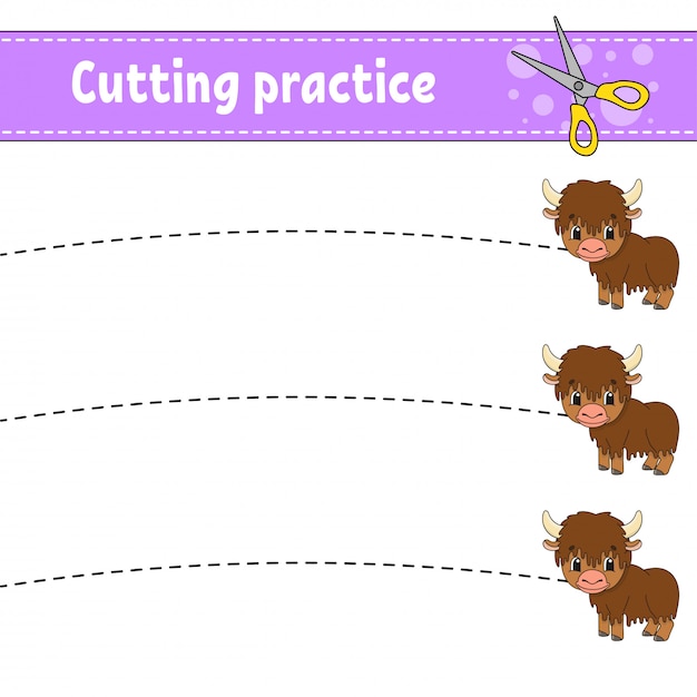 Adorable Bison Cutting Practice for Young Learners | Jiffy Designs