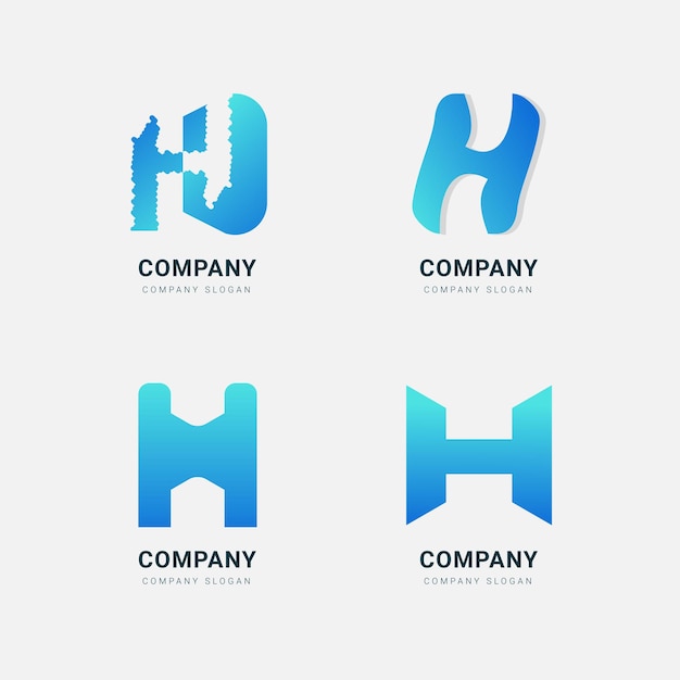 Sleek and Minimalist H-Shaped Company Logos in Cool Tones | Jiffy Designs