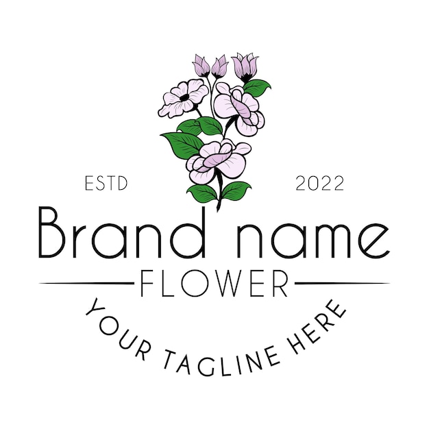 Elegant Floral Brand Logo with Customizable Tagline | Jiffy Designs