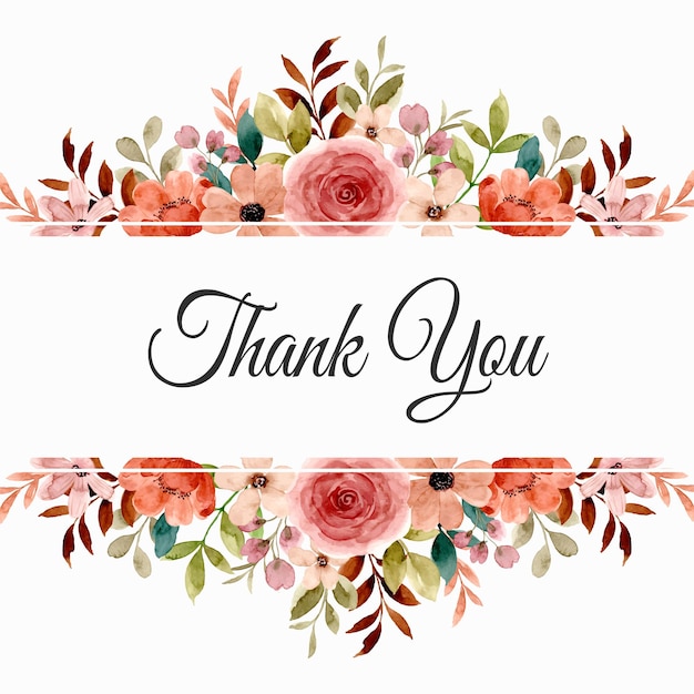 Elegant Floral Thank You Design with Roses and Leaves | Jiffy Designs