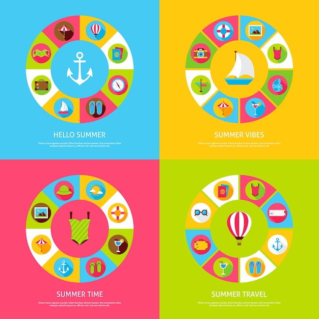 Vibrant Summer Icon Collection with Diverse Symbols | Jiffy Designs