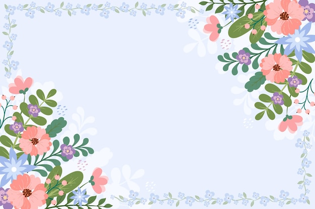 Elegant Floral Frame with Peach and Purple Blooms | Jiffy Designs