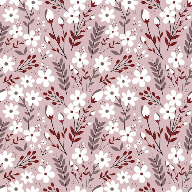 Delicate Floral Pattern with Leaves and Blooms | Jiffy Designs