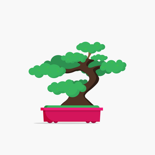 Vector Illustration Flat Icon Of Bonsai Tree | Jiffy Designs