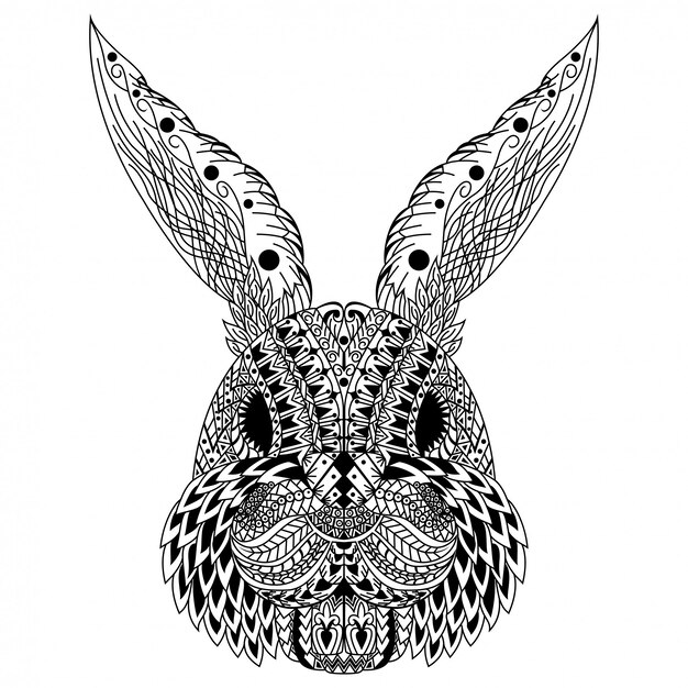 Intricate Rabbit Portrait with Ornate Geometric Patterns | Jiffy Designs