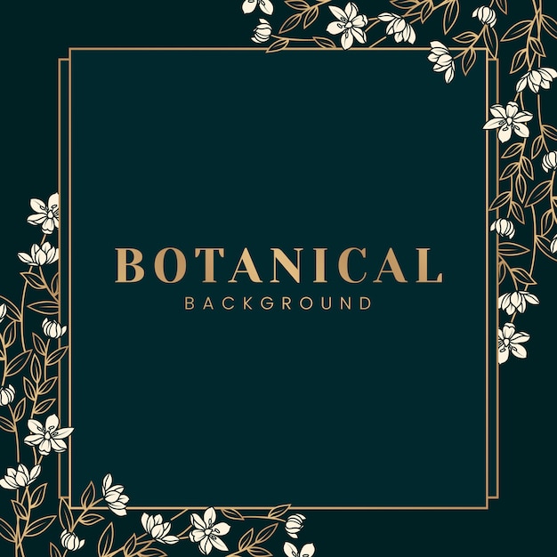 Elegant Floral Frame on Dark Green Background | Jiffy Designs