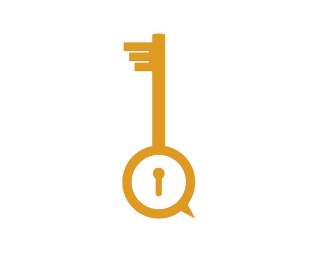 Minimalist Golden Key Icon with Keyhole Symbol | Jiffy Designs