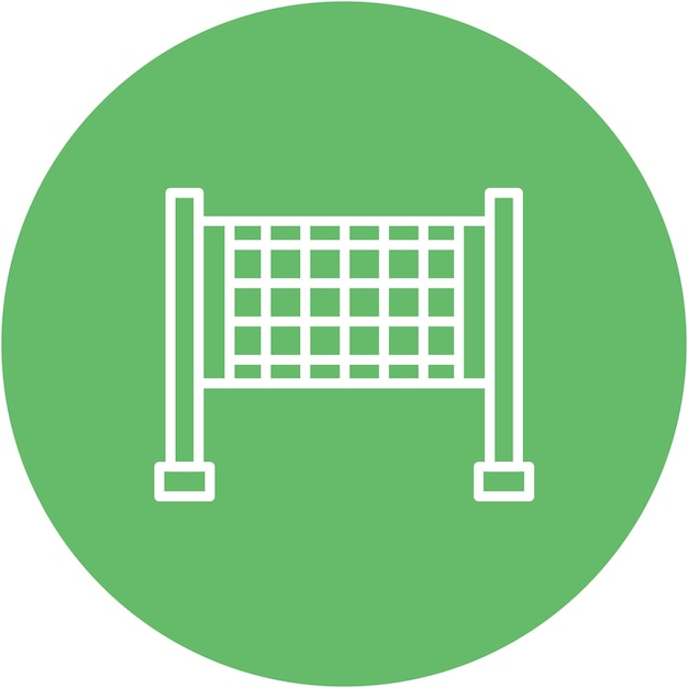 Minimalist Volleyball Net Icon on Green Background | Jiffy Designs