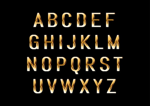 Captivating Golden Alphabet on Dramatic Black Background | Jiffy Designs