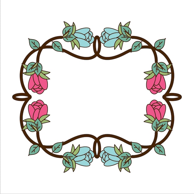 Elegant Floral Frame with Vibrant Blooms | Jiffy Designs
