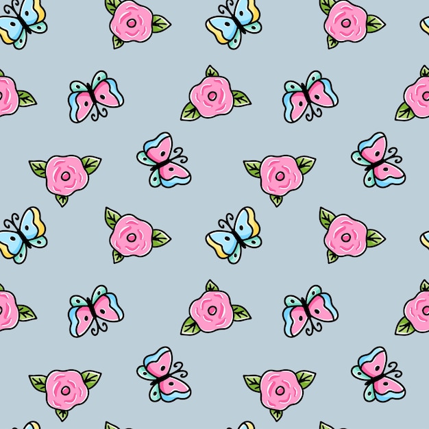 Whimsical Butterfly and Floral Pattern | Jiffy Designs