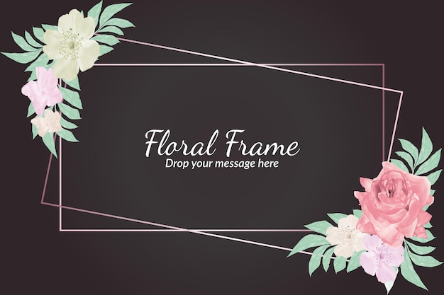 Elegant Floral Frame with Blooming Peonies and Leaves | Jiffy Designs