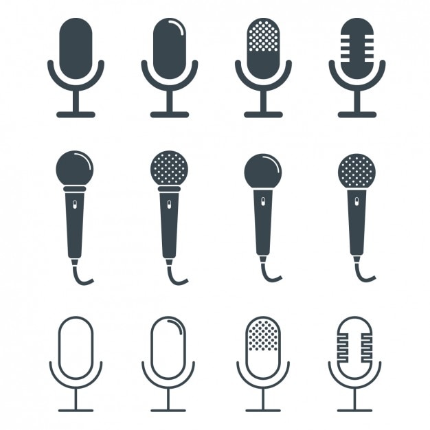Microphone Icons Collection: Diverse Designs for Audio Recording ...