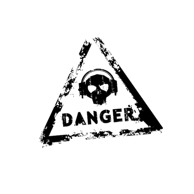 Ominous Skull Warning Sign in Distressed Monochrome Style | Jiffy Designs