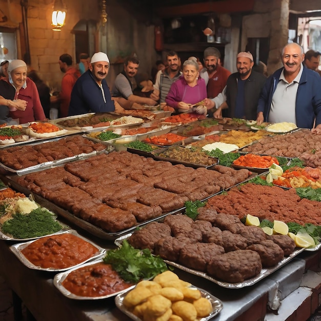 Vibrant Middle Eastern Cuisine Display in Local Market | Jiffy Designs