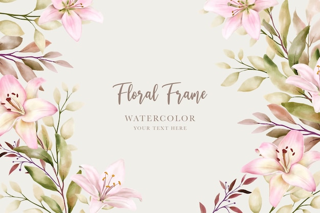 Delicate Watercolor Floral Frame with Pink and White Flowers | Jiffy ...
