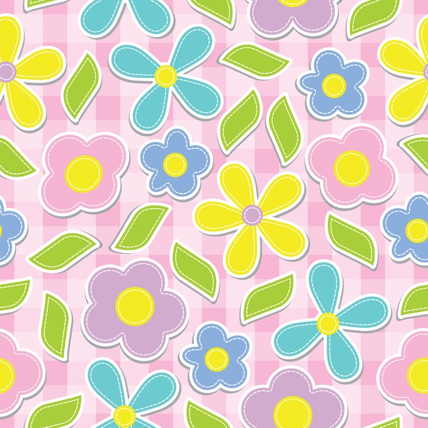 Vibrant Floral Pattern with Stylized Flowers and Leaves | Jiffy Designs