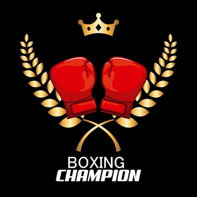 Iconic Boxing Champion Emblem with Gloves and Crown | Jiffy Designs