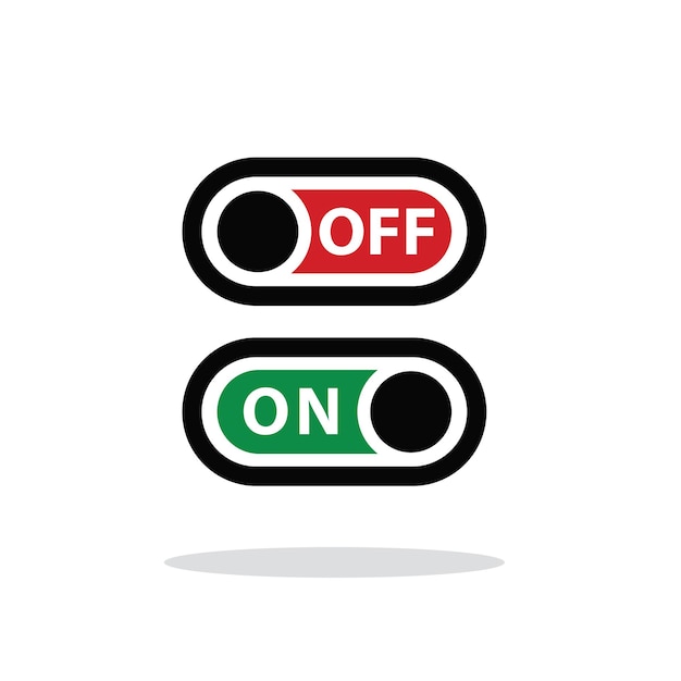 Simple and Vibrant On/Off Toggle Switch Illustration | Jiffy Designs