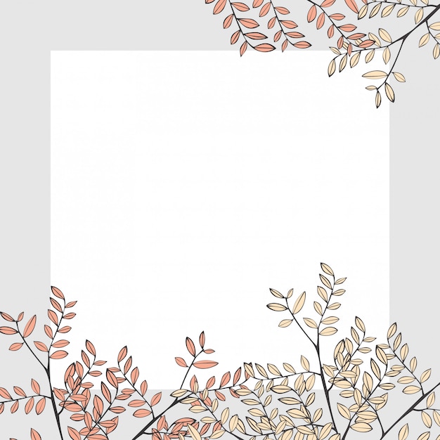 Elegant Floral Frame with Branches and Leaves Design | Jiffy Designs
