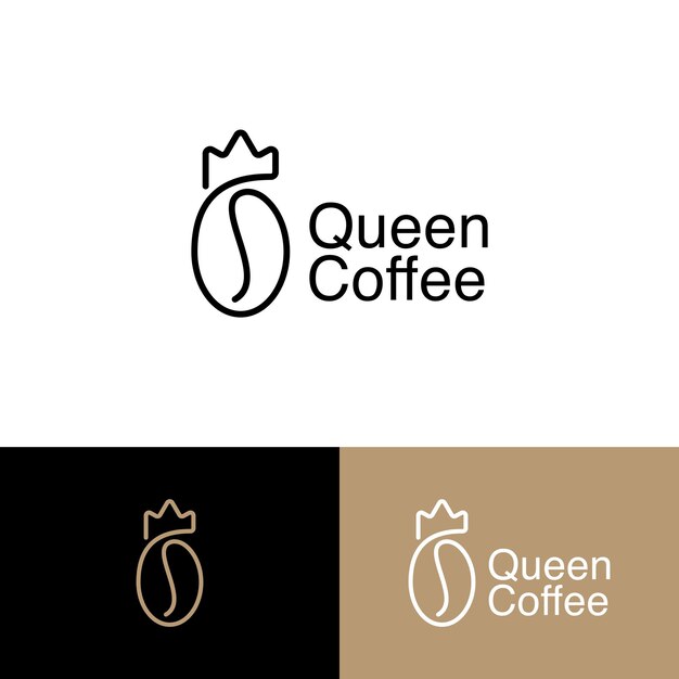 Elegant Queen Coffee Logo with Regal Crown Emblem | Jiffy Designs