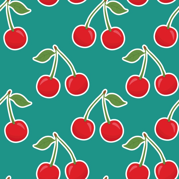 Vibrant Cherry Delight: A Delectable Fruit Pattern | Jiffy Designs