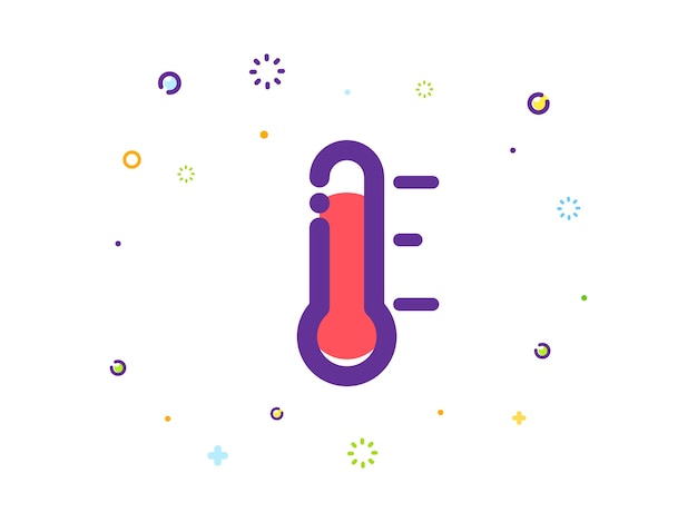 Colorful Thermometer Illustration with Playful Shapes and Dots | Jiffy ...