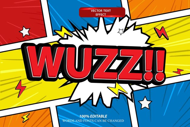 Vibrant Comic-Style Explosion with 'WUZZ!!' Text | Jiffy Designs