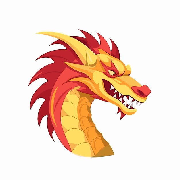 Fierce and Fiery Dragon Head Illustration | Jiffy Designs