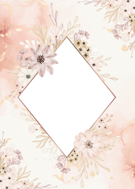 Soft Floral Frame with Delicate Blooms and Foliage | Jiffy Designs