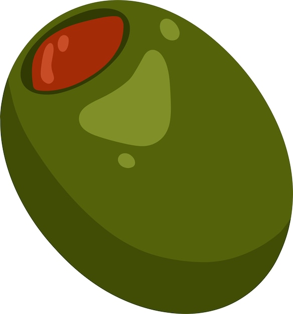 Vibrant Green Olive with Bold Red Pit Illustration | Jiffy Designs