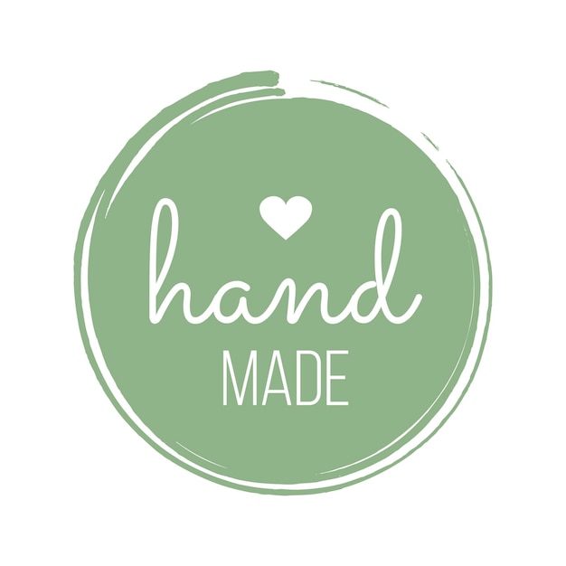 Handcrafted Green Circular Logo with Heart Symbol | Jiffy Designs