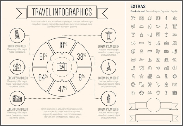 Detailed Travel Infographic with Informative Icons and Data ...