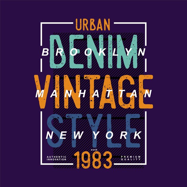 Vibrant Retro Typography Showcasing Urban Denim Vintage New York ...