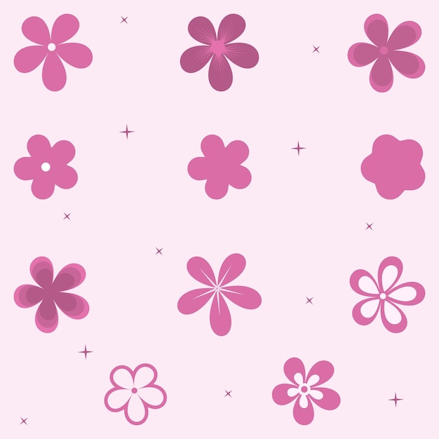 Vibrant Pink Floral Motif Pattern Illustration Collection | Jiffy Designs