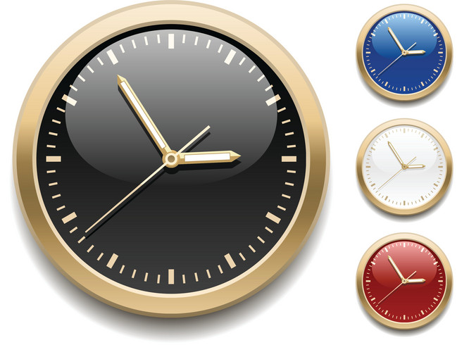 Set Of Color Clocks Icons | Jiffy Designs