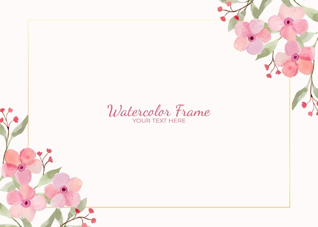 Delicate Pink Floral Watercolor Frame with Elegant Blossoms | Jiffy Designs