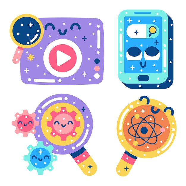Playful Cosmic Collection of Vibrant Space-Themed Icons | Jiffy Designs
