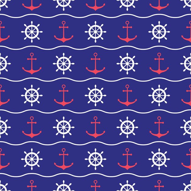 Nautical Waves and Wheels: A Vibrant Seafaring Pattern | Jiffy Designs