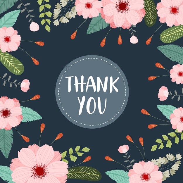 Elegant Floral Thank You Card with Vibrant Blooms | Jiffy Designs