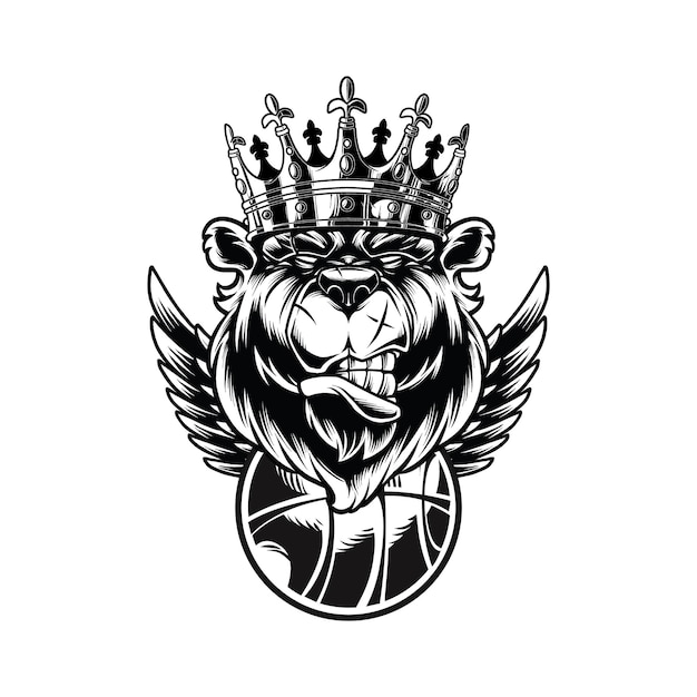 Majestic Winged Lion Emblem with Regal Crown | Jiffy Designs