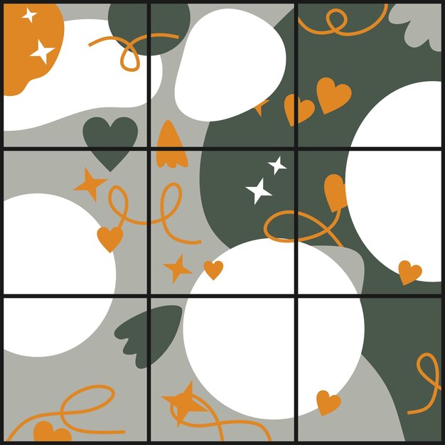 Whimsical Shapes and Symbols in Vibrant Autumn Hues | Jiffy Designs