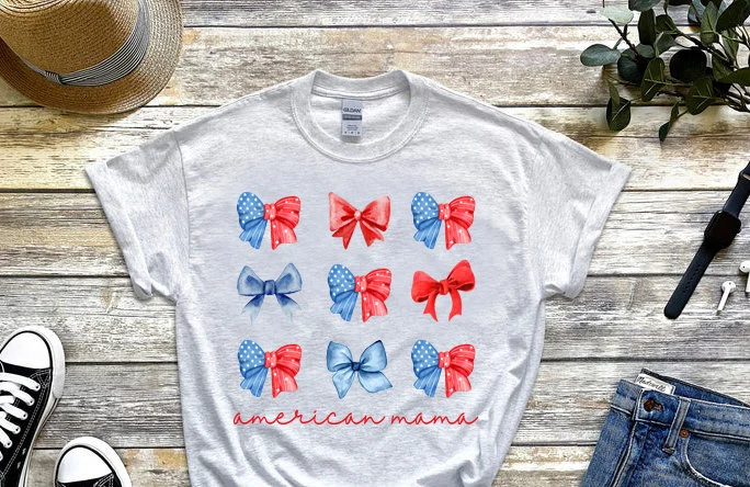 'American Mama' Patriotic Bow Collection in Watercolor Splendor | Jiffy ...