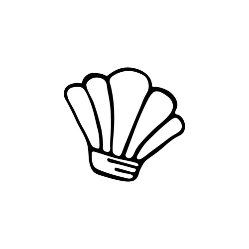 Seashell Icon Hand Drawn On A White Background. Vector Illustration ...