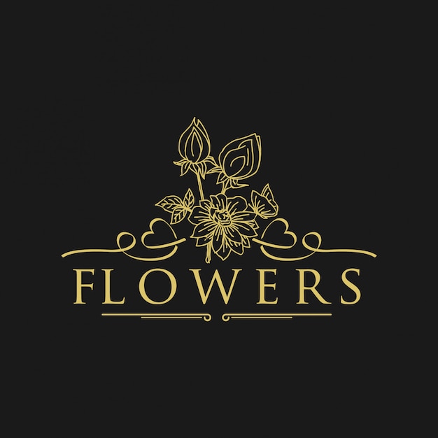 Elegant Golden Floral Design with 'Flowers' Text Overlay | Jiffy Designs