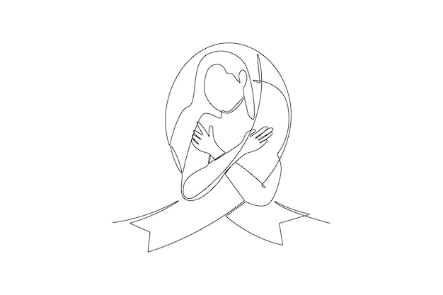 Minimalist Embrace of Compassion and Care on Ribbon | Jiffy Designs